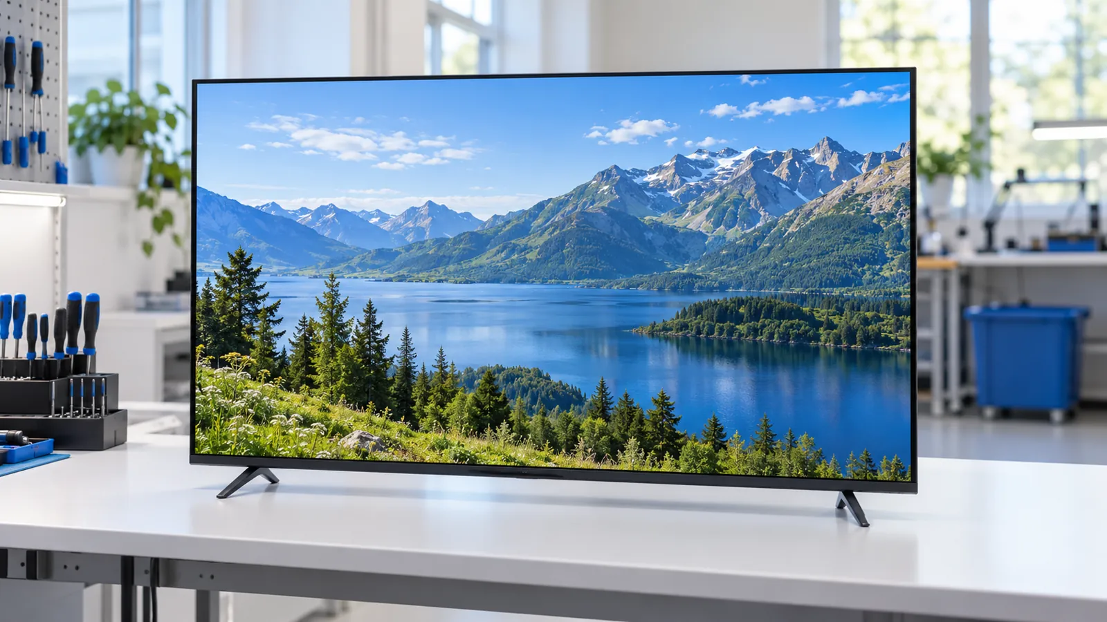 Televisor reparado en el taller